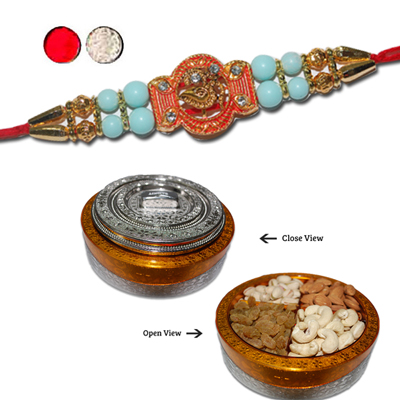 "Rakhi - FR- 8110 A (Single Rakhi), Dry Fruit Box - Code DFB9000 - Click here to View more details about this Product